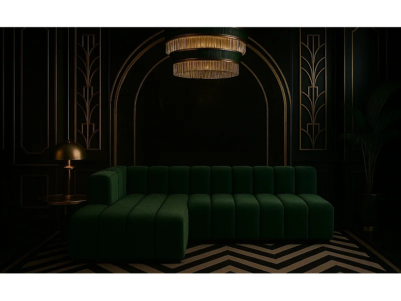 Ecksofa GRAND L 295 cm, stoff Salvador, Grün, Links