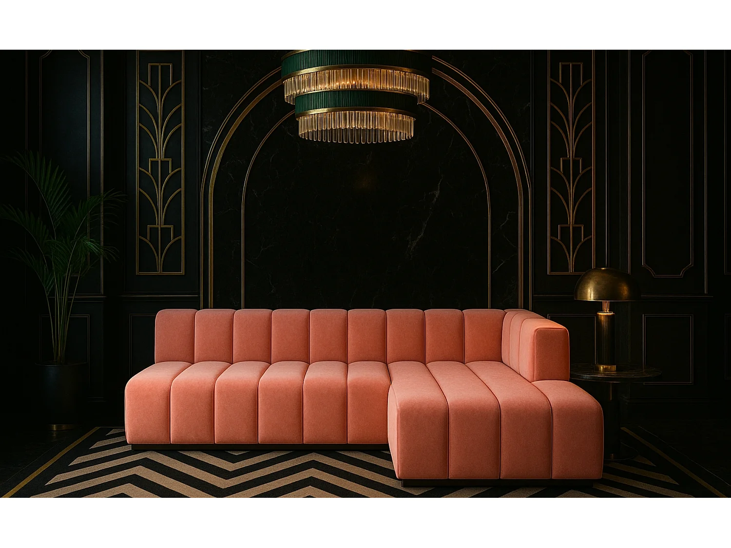 Ecksofa GRAND L 295 cm, stoff Salvador, Rosa, Rechts