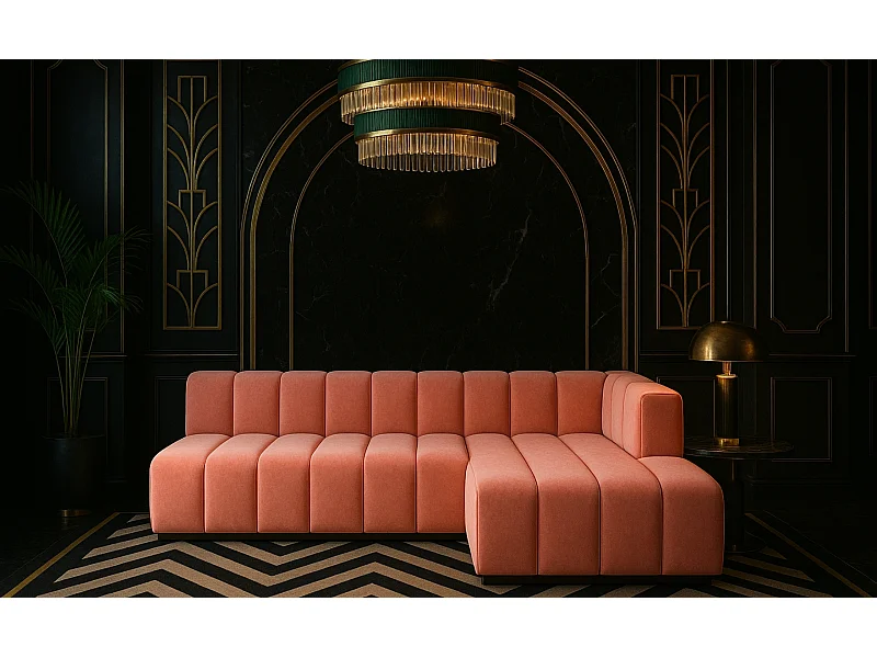 Ecksofa GRAND L 295 cm, stoff Salvador, Rosa, Rechts