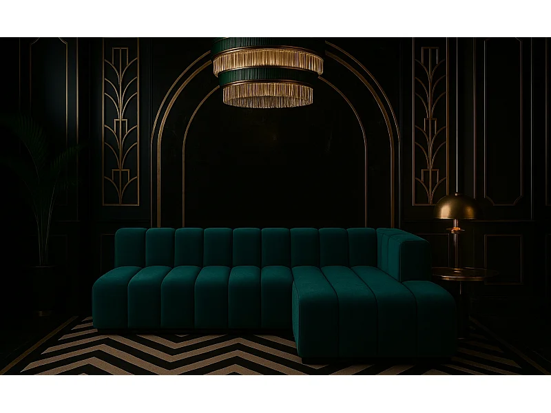 Divano angolare GRAND, L 295 cm, tessuto Salvador, azzurro, lato destro