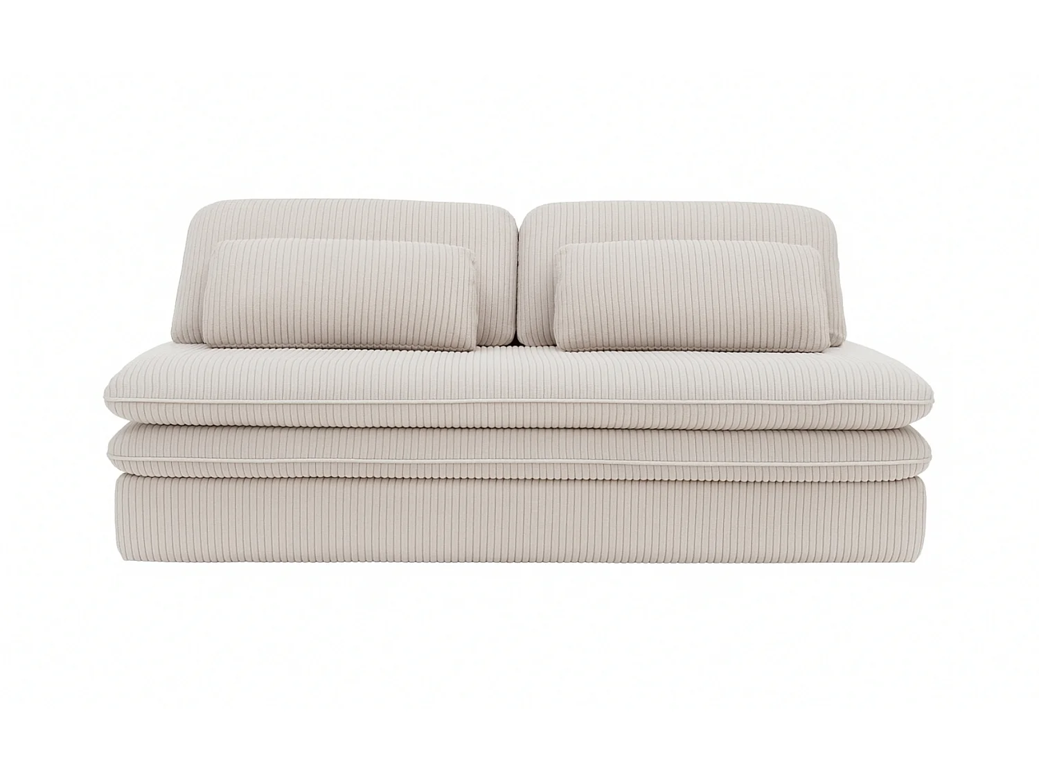 Canapé-lit OLIA avec compartiment de rangement, tissu Poso, beige