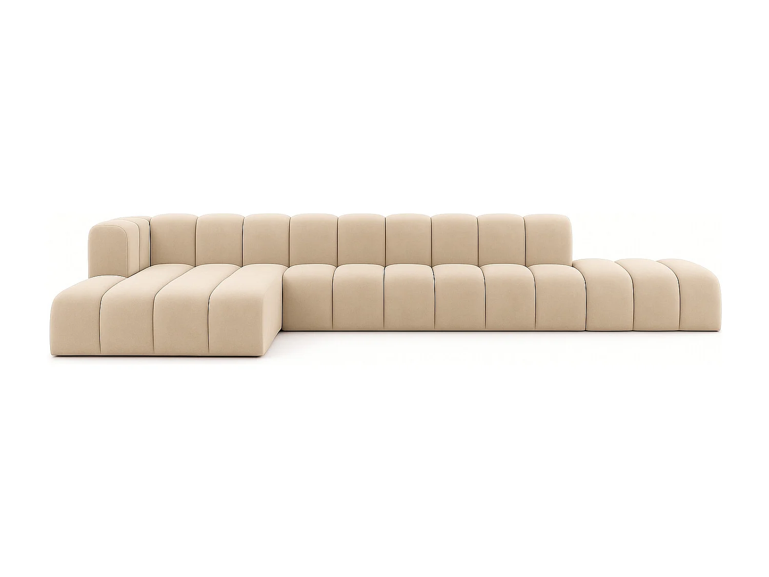 Ecksofa mit Hocker GRAND L, stoff Salvador, Beige, Links