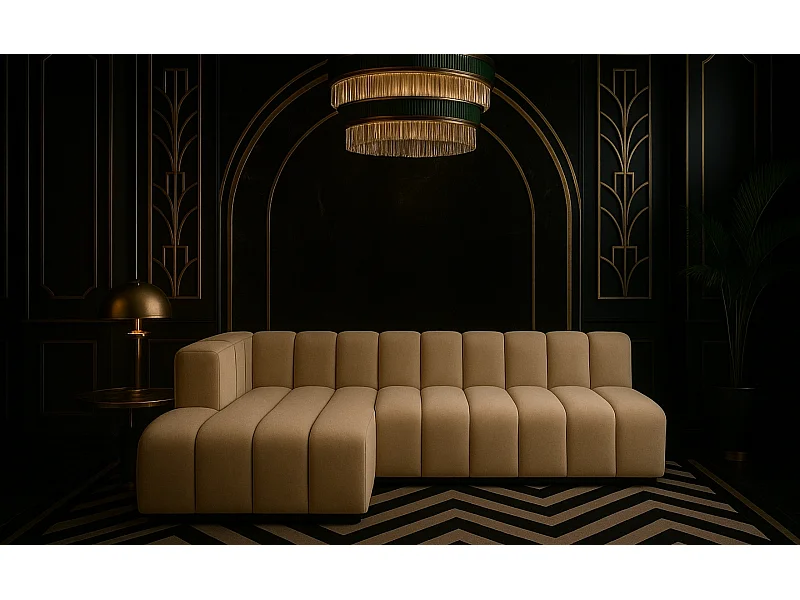 Hoekbank GRAND L, 295 cm, stof Salvador, beige, linkerzijde