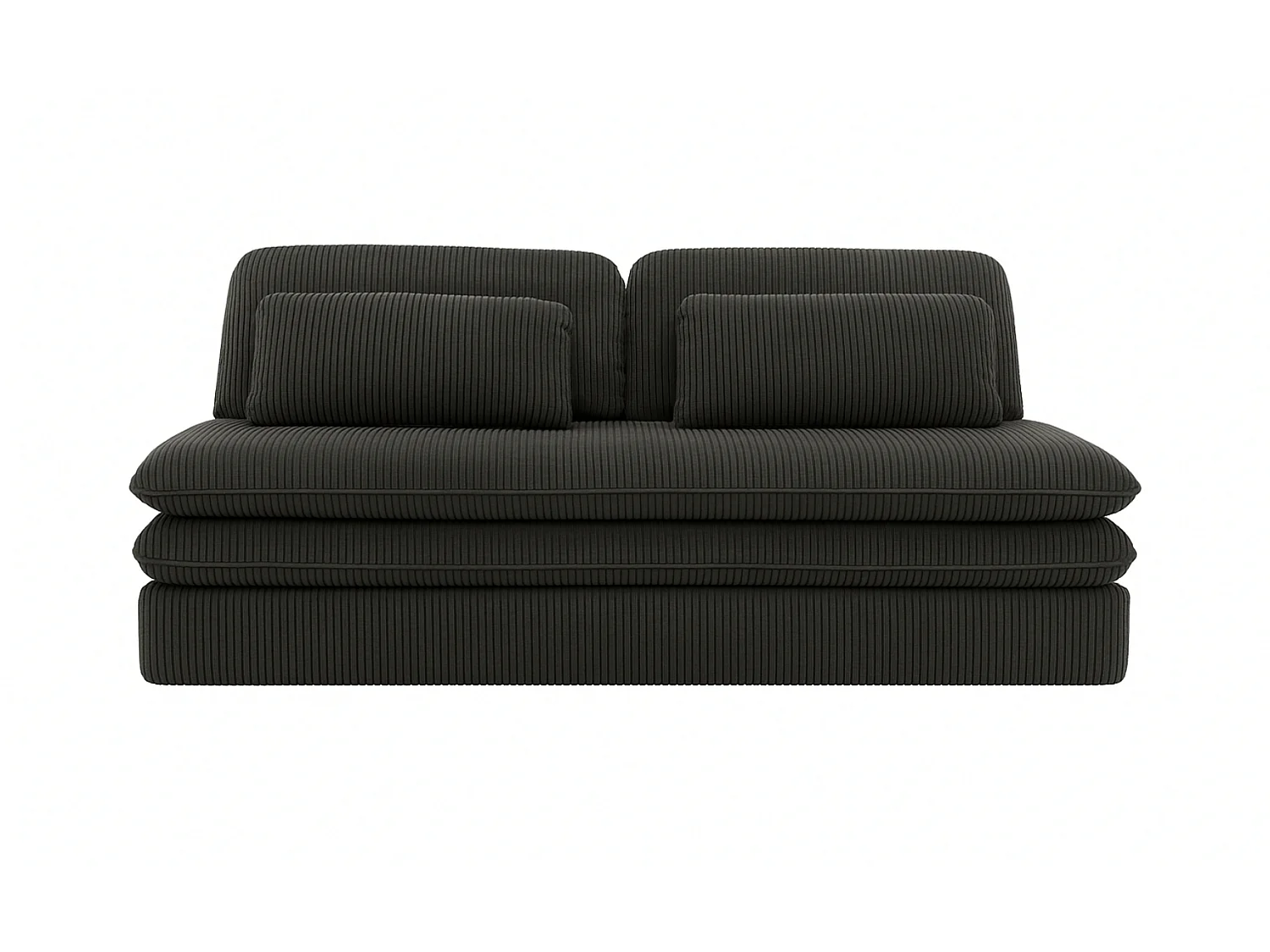 Canapé-lit OLIA avec compartiment de rangement, tissu Poso, gris