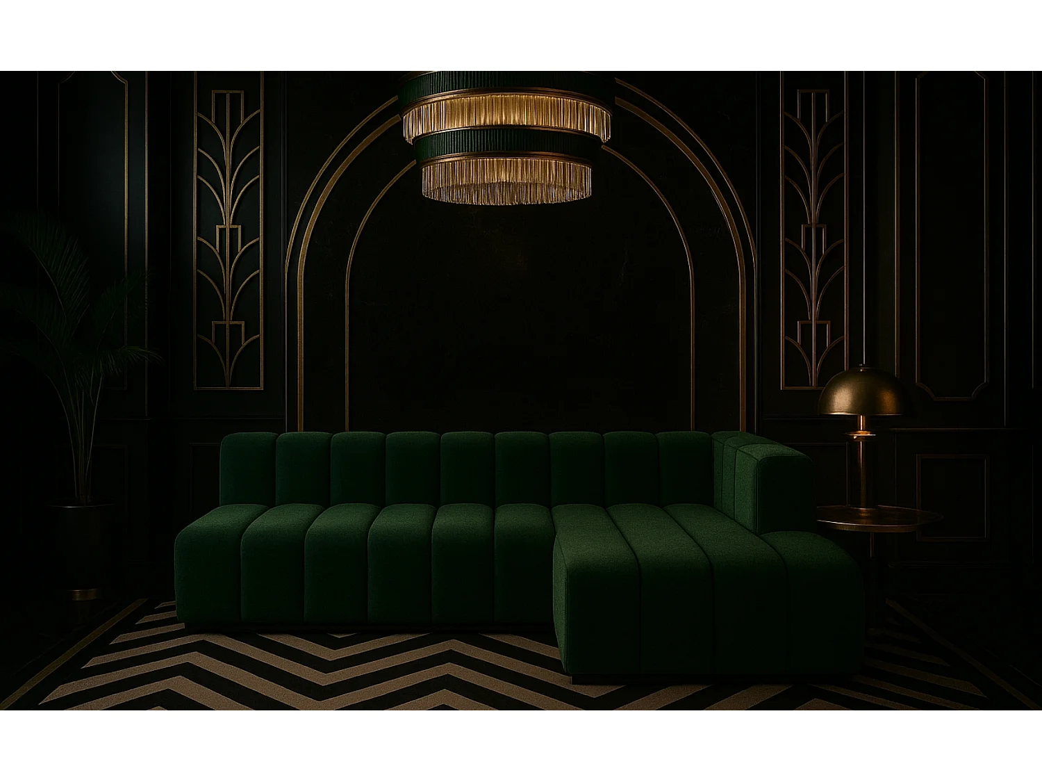 Ecksofa GRAND L 295 cm, stoff Salvador, Grün, Rechts