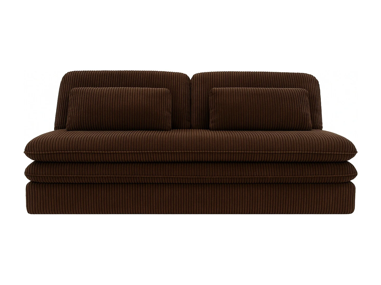 Canapé-lit OLIA avec compartiment de rangement, tissu Poso, marron