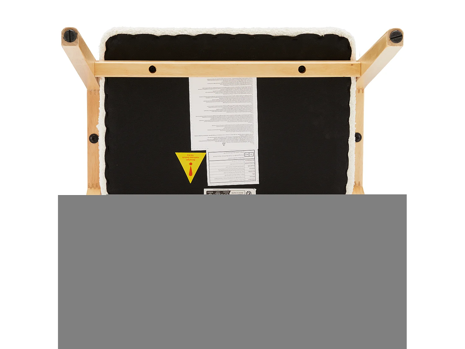 Lot de 2 chaises de salle à manger - 57.5 x 54.5 x 82.5 cm - Housse en fausse fourrure - bois - blanc