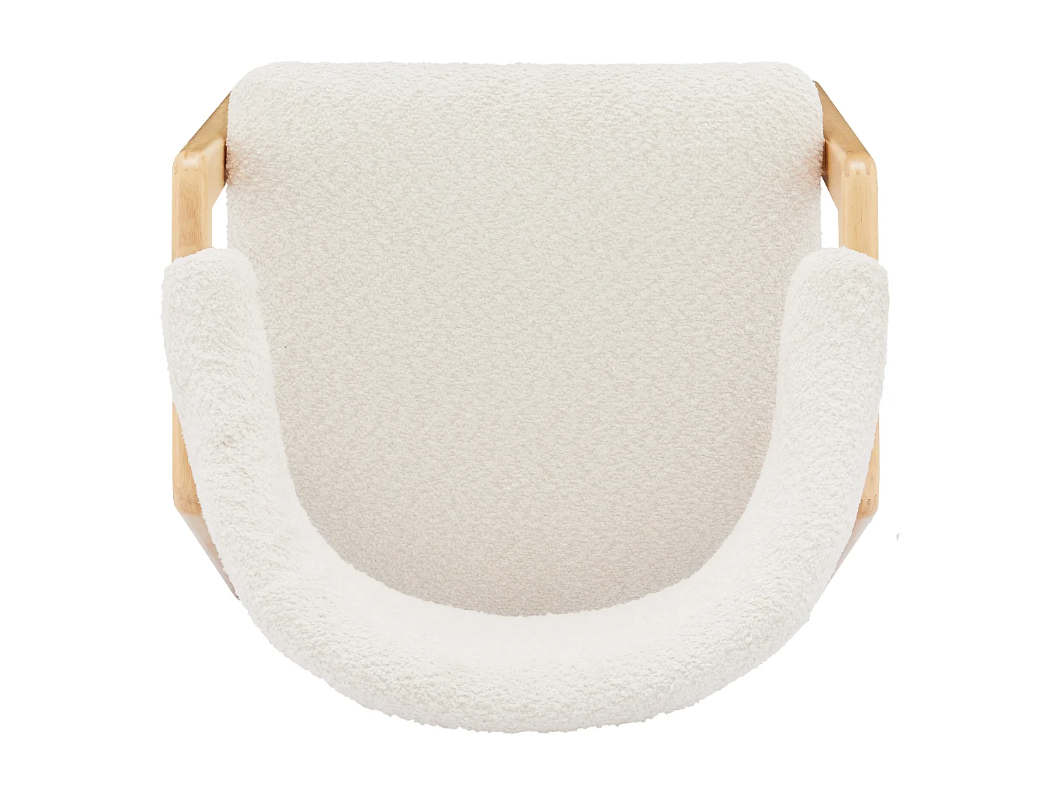 Lot de 6 chaises de salle à manger - 57.5 x 54.5 x 82.5 cm - Housse en fausse fourrure - bois - blanc