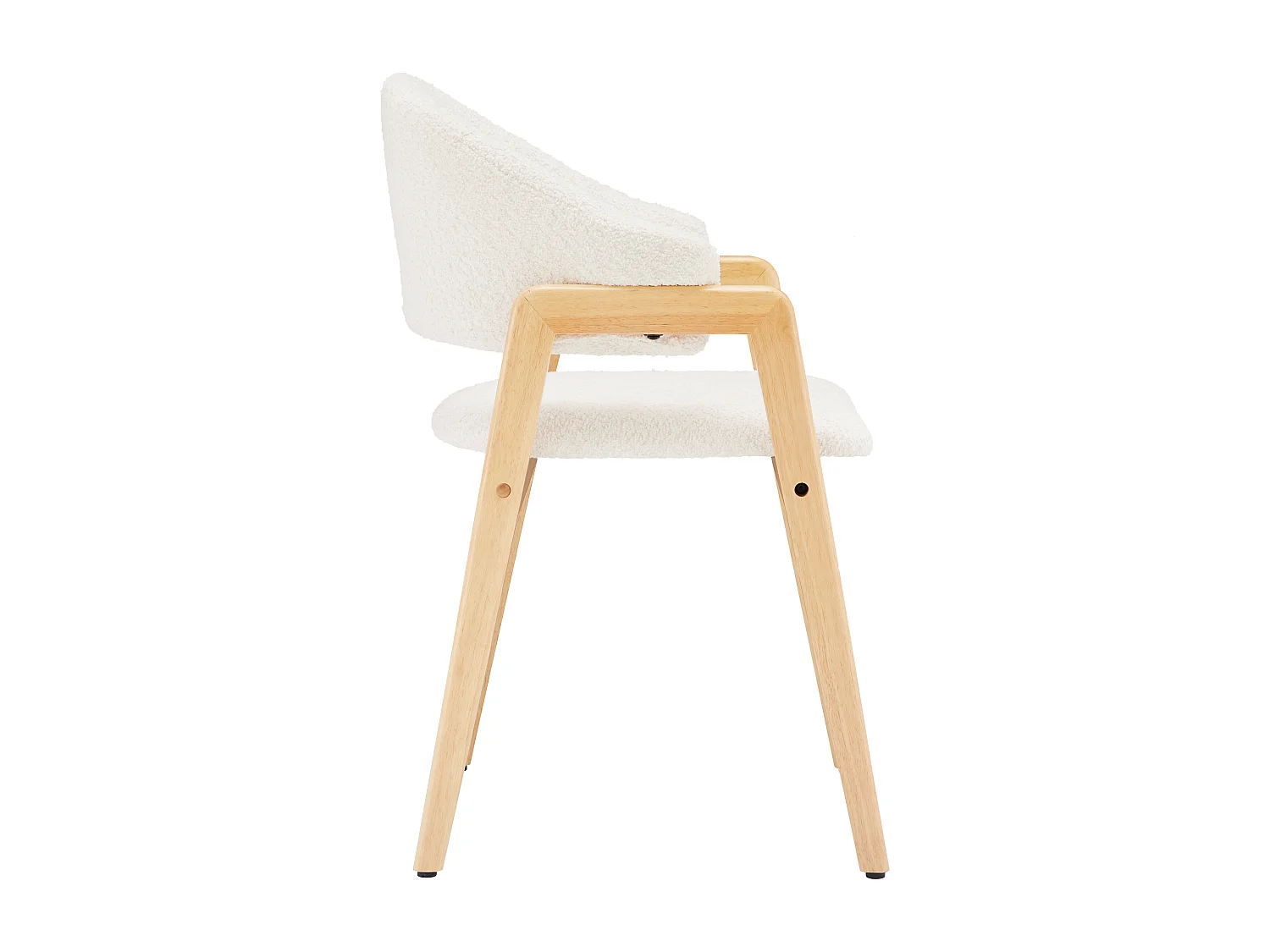 Lot de 6 chaises de salle à manger - 57.5 x 54.5 x 82.5 cm - Housse en fausse fourrure - bois - blanc