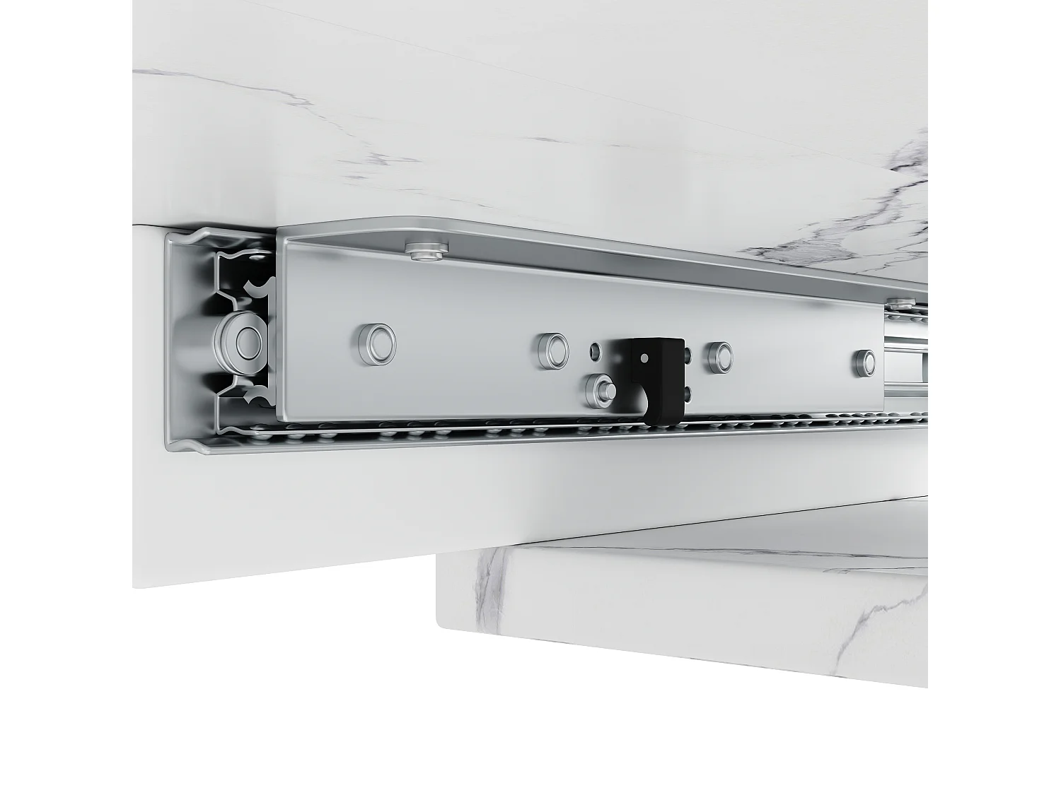 Eetkamerset (5-delig) - met uitschuifbare tafel (120-160 cm) + 4 kunstlederen stoelen - MDF - grijs + wit