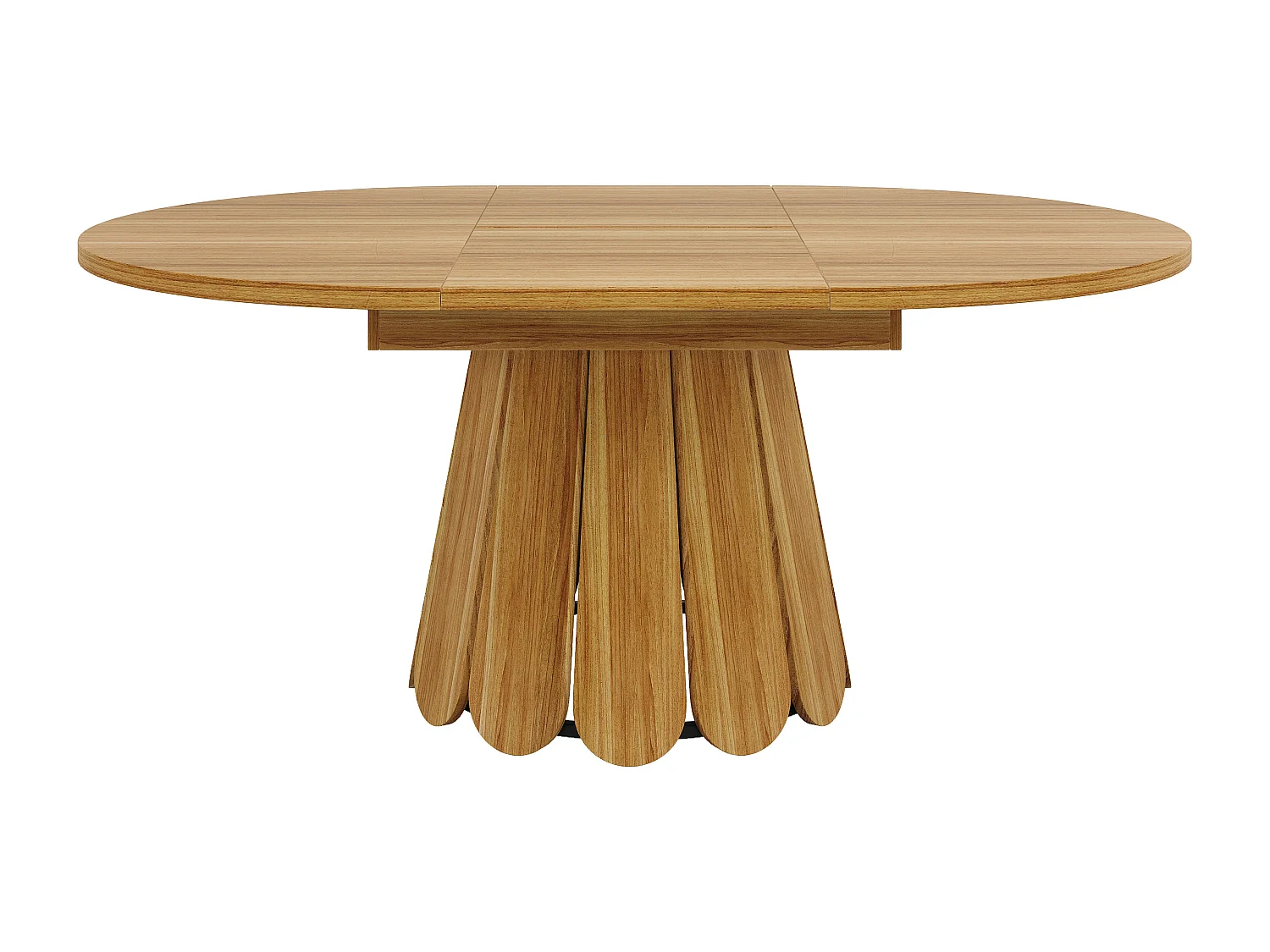 Table à manger 6 places - 118/158 x 118 x 76.8 cm - plateau extensible - MDF - naturel foncé