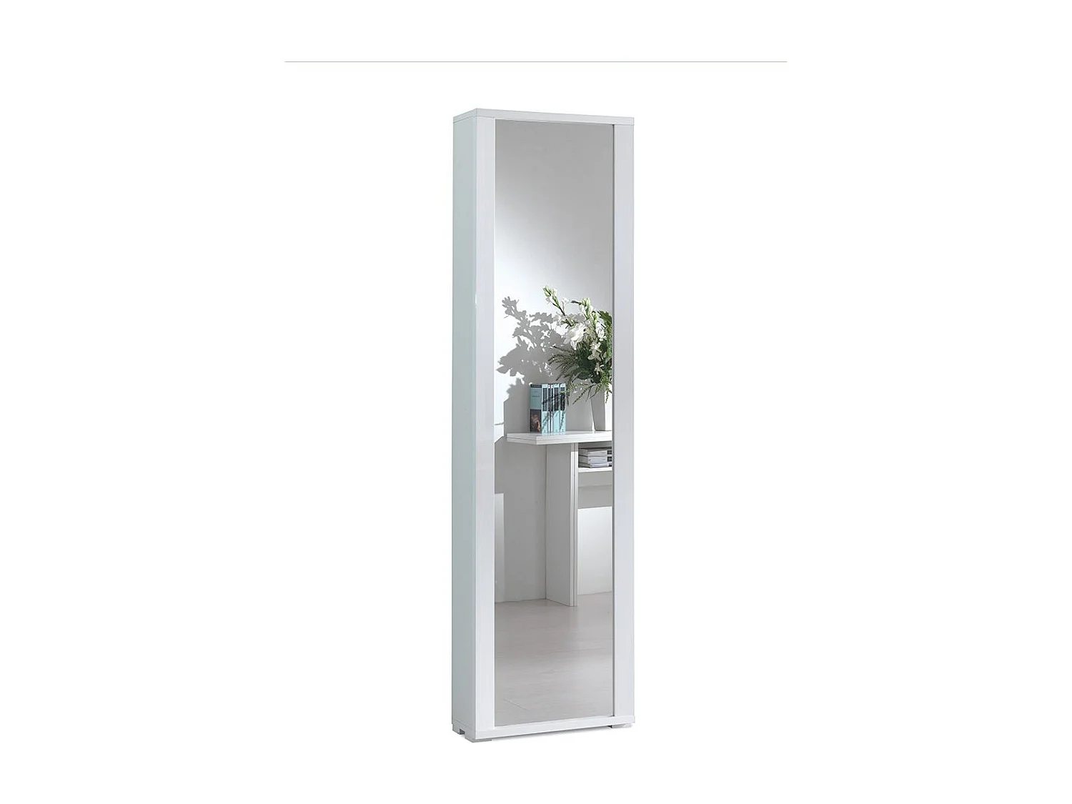 Colonne Container Polyvalent Miroir Cadre Blanche