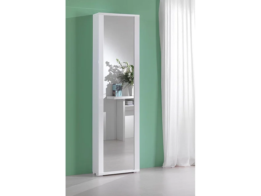 Colonne Container Polyvalent Miroir Cadre Blanche