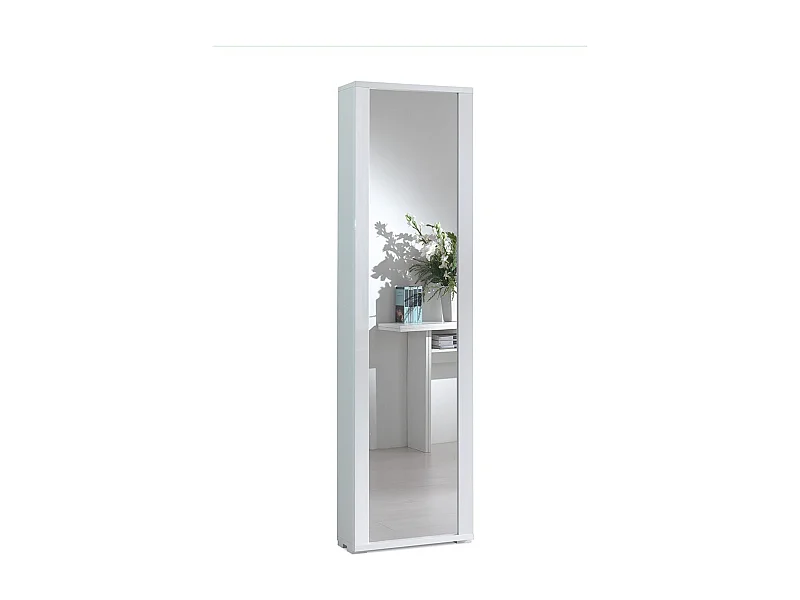Colonne Container Polyvalent Miroir Cadre Blanche