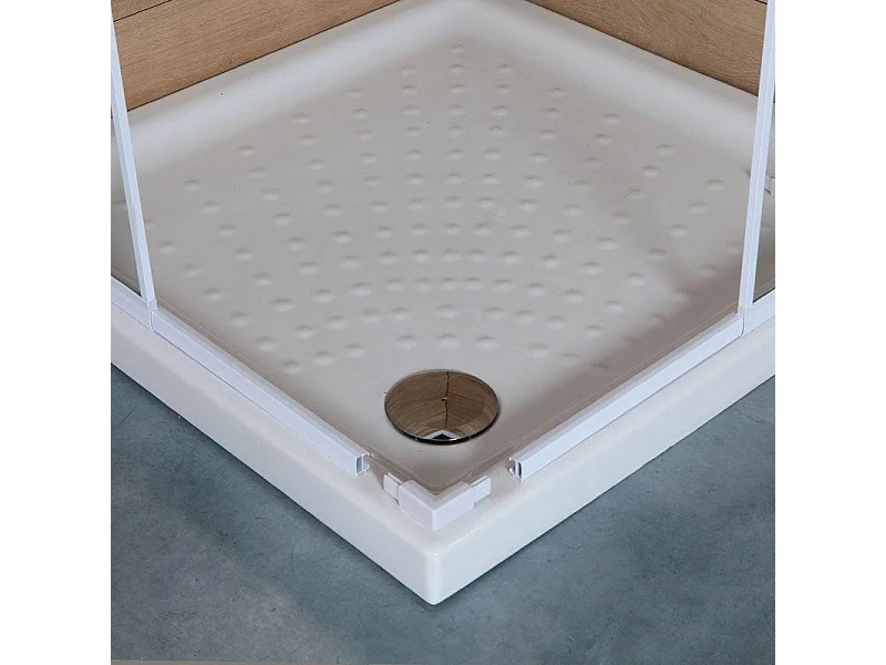 Cabine De Douche Extensible 80-90 Cm Profil Aluminium Blanc | Erice