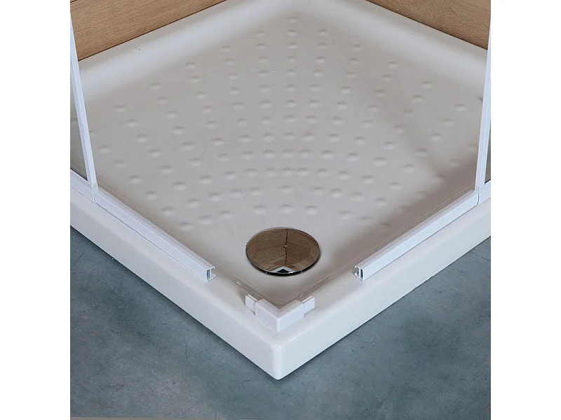 Cabine De Douche Extensible 80-90 Cm Profil Aluminium Blanc | Erice