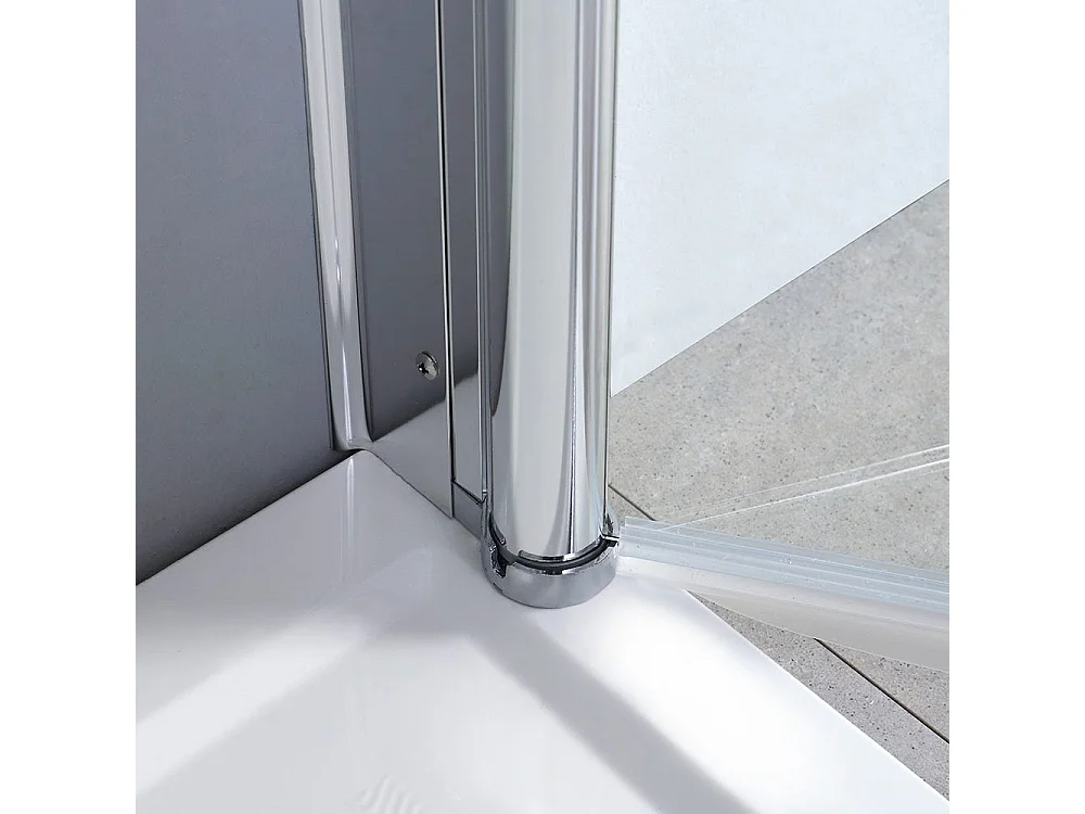 Cabine De Douche Carrée Deux Portes De 90 Cm  Verre Transparent | Cristal