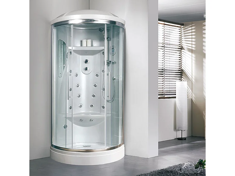 Cabine Box De Douche Semi-Circulaire 90 Cm Avec Hydromassage | Iride