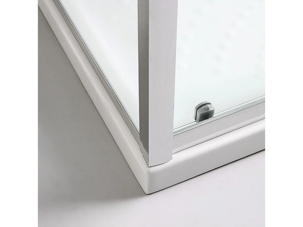 Cabine De Douche 3 Faces 80X100x80 Verre Clair Profilés Aluminium 6Mm