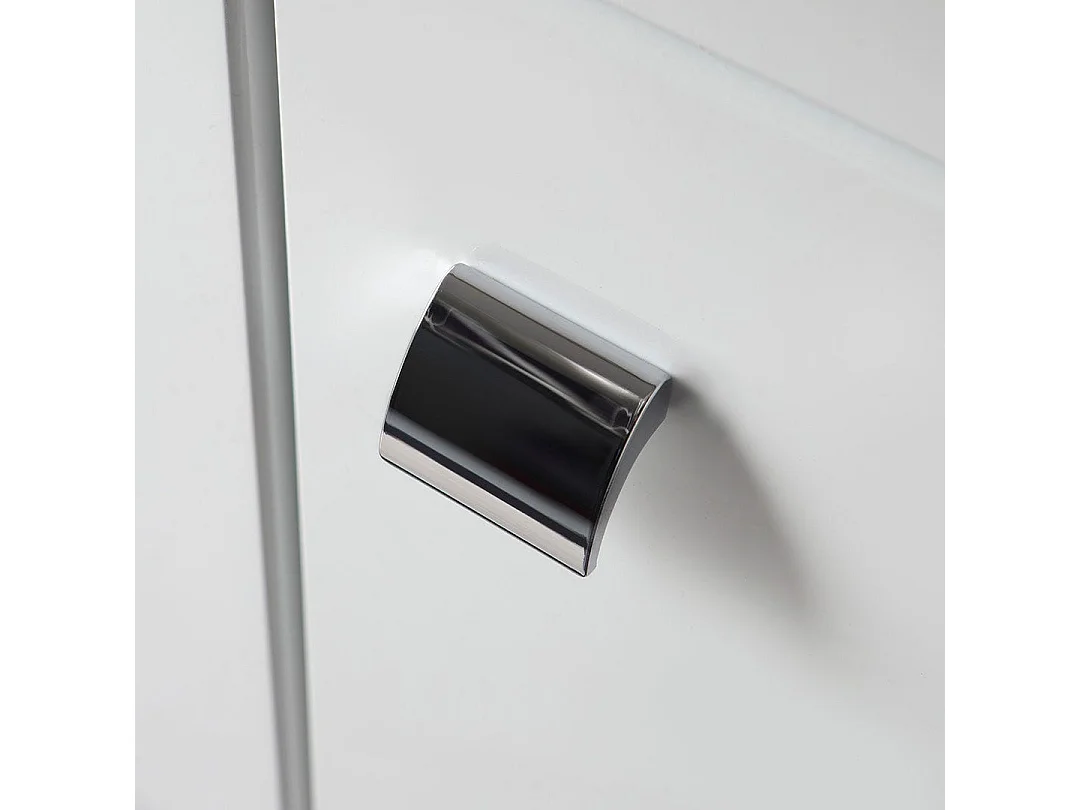 Armoire De Salle De Bain Blanche Polie De 105 Cm, Miroir 100X60 Et Lampe | Smeraldo