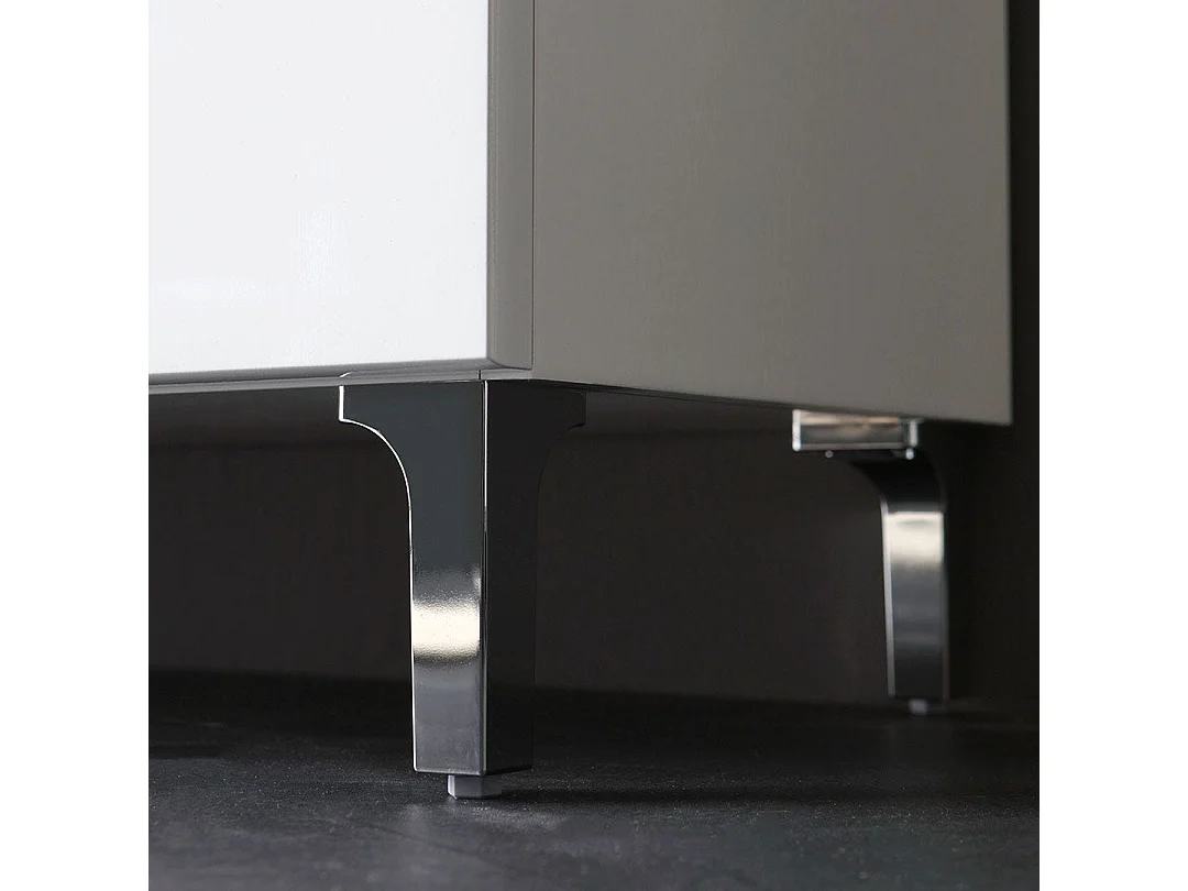 Armoire De Salle De Bain Blanche Polie De 105 Cm, Miroir 100X60 Et Lampe | Smeraldo