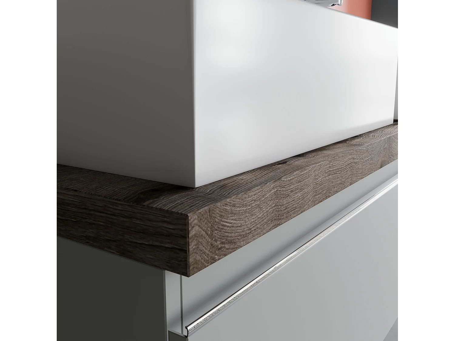 Armoire De Toilette Gris Perle Double Vasque 120Cm Miroir Ovale | Lagos