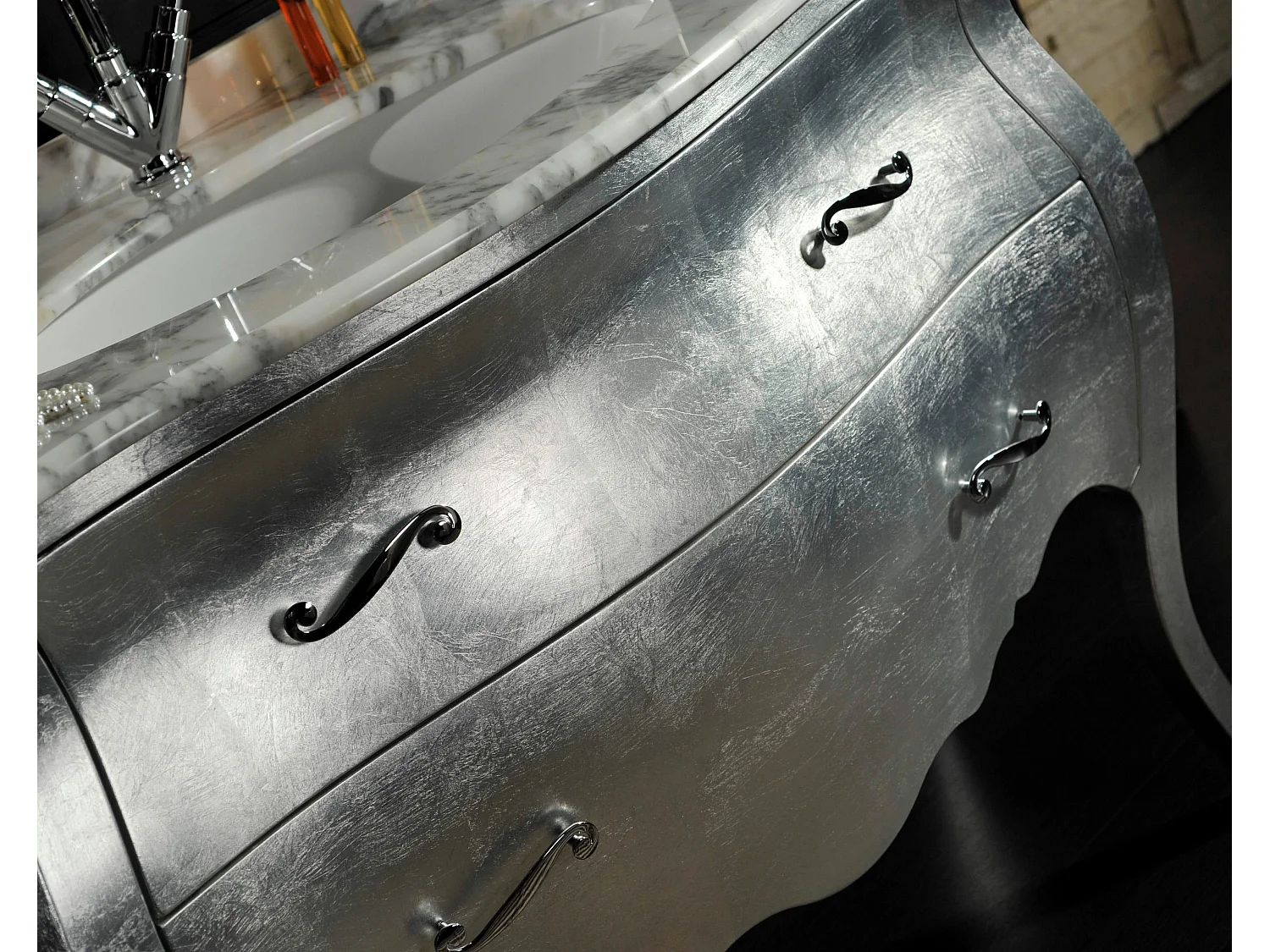 Meuble Baroque Style Baroque Shabby Pour Salle De Bains Avec Tiroirs Et Miroir