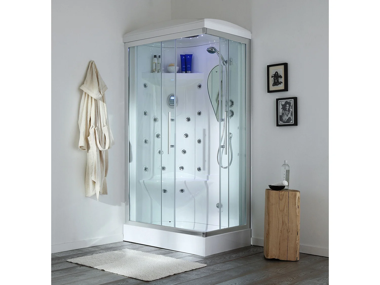 Cabine Box De Douche Hydromassage 70X90 Sx Avec Bain-Vapeur | Iride