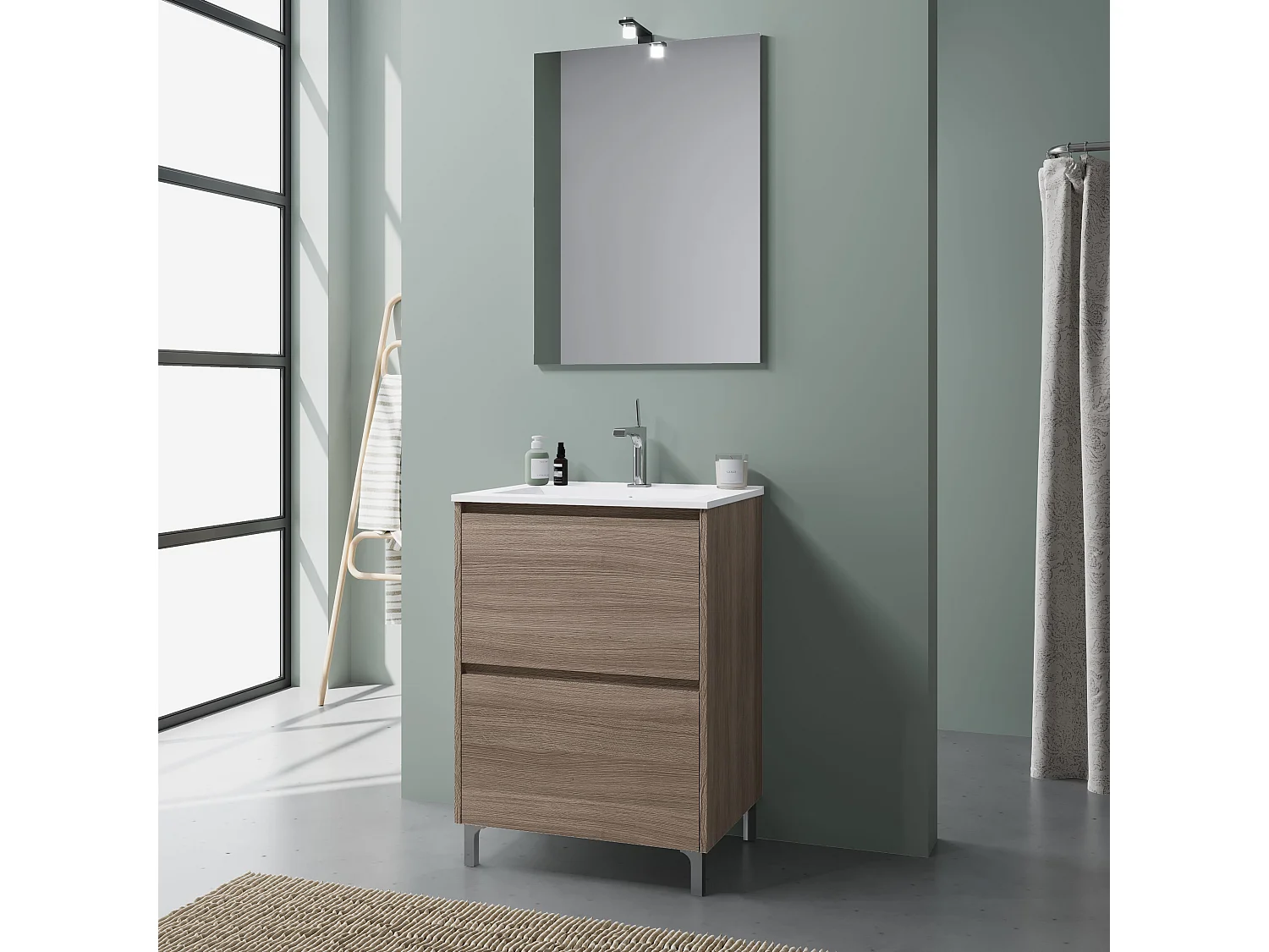 Meuble De Salle De Bains À Poser Avec Lavabo De 60 Cm | Laguna