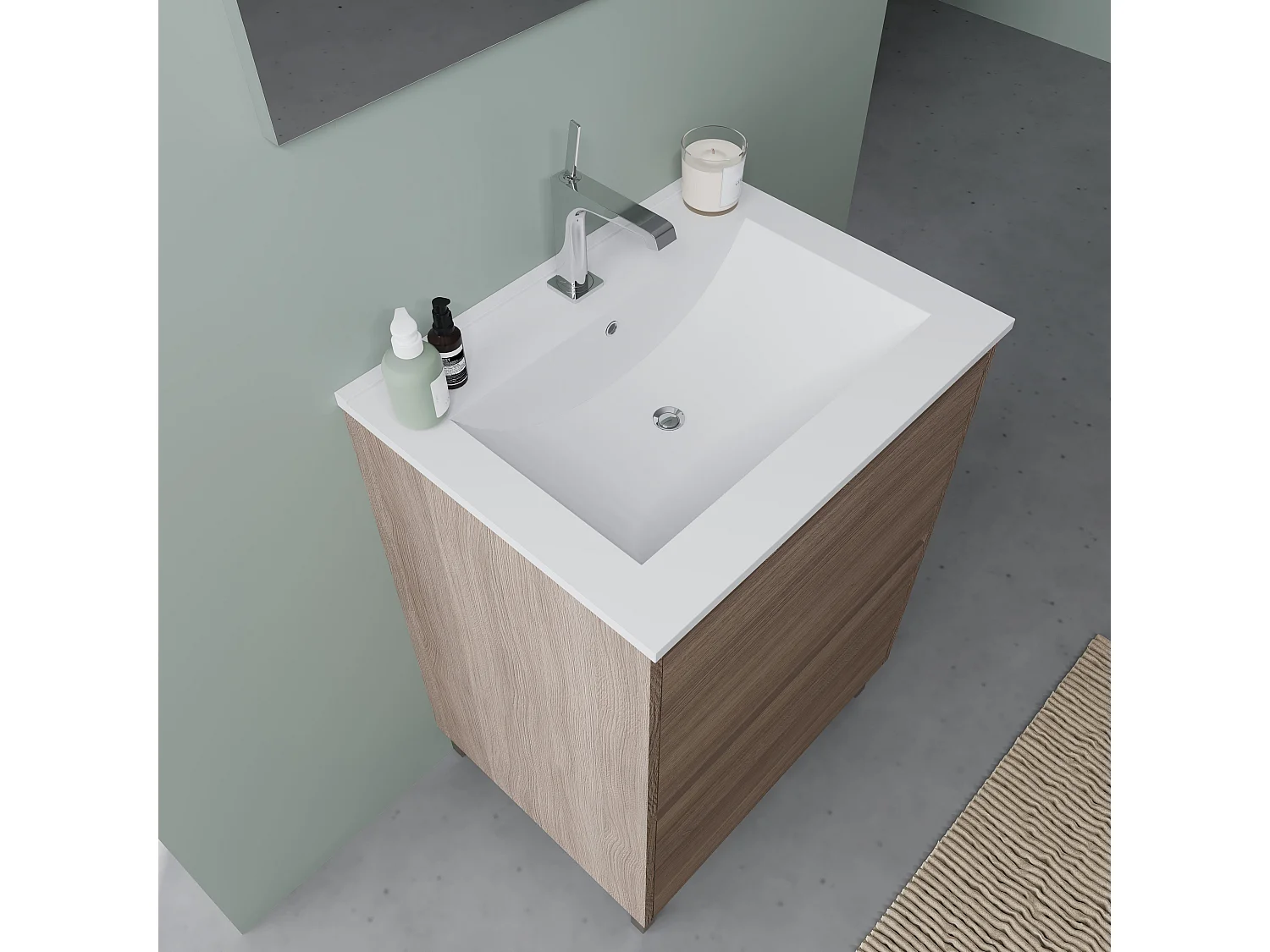 Meuble De Salle De Bains À Poser Avec Lavabo De 60 Cm | Laguna