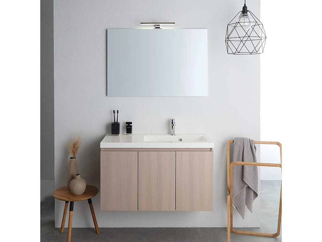 Mobile De Salle De Bains Suspendu 90Cm En Olmo Avec Baignoire Dx | Malaga