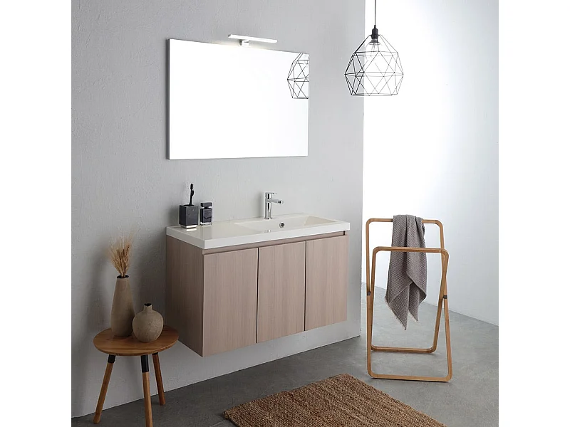 Mobile De Salle De Bains Suspendu 90Cm En Olmo Avec Baignoire Dx | Malaga