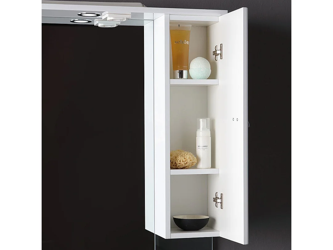 Meuble De Salle De Bains Sur Pied Avec Lavabo, 105 Cm, Blanc Brillant | Smeraldo