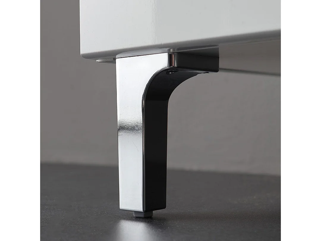 Meuble De Salle De Bains Sur Pied Avec Lavabo, 105 Cm, Blanc Brillant | Smeraldo