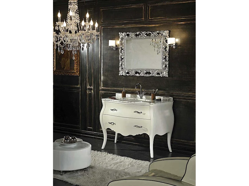 Meuble Style Shabby Baroque En Blanc Avec Tiroirs Et Pieds