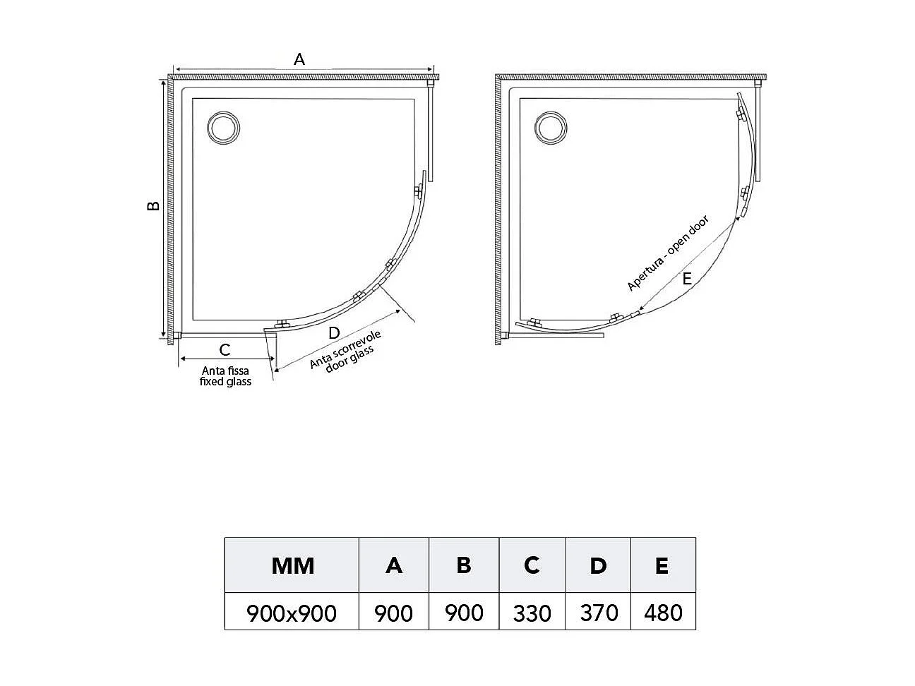 Cabine De Douche Multifonction Avec Hydromassage 90X90 | Vesuvio