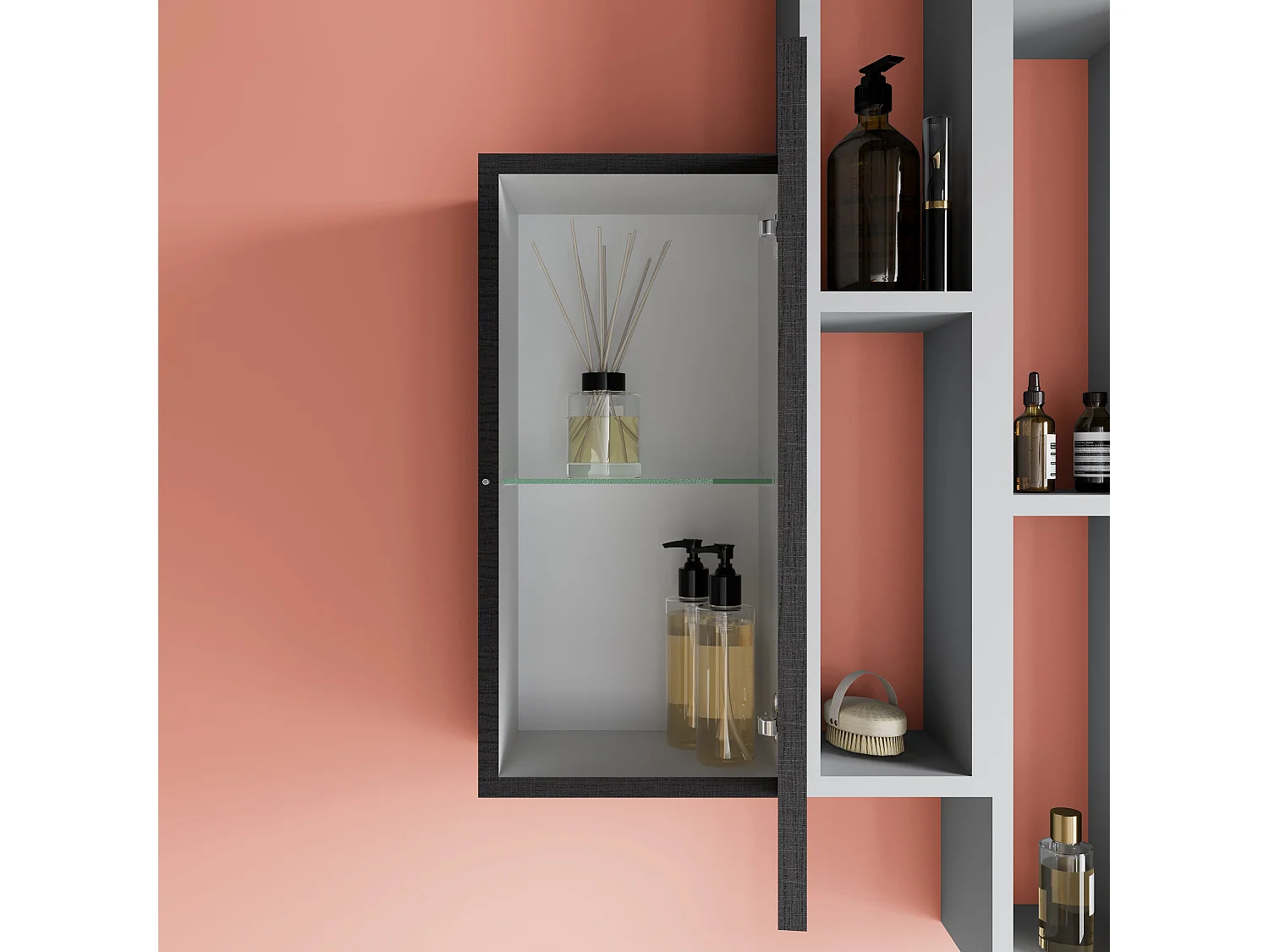 Meuble De Salle De Bain 160Cm Lavabo Avec Plan En Chêne Naturel, Miroir 60X80 | Lagos