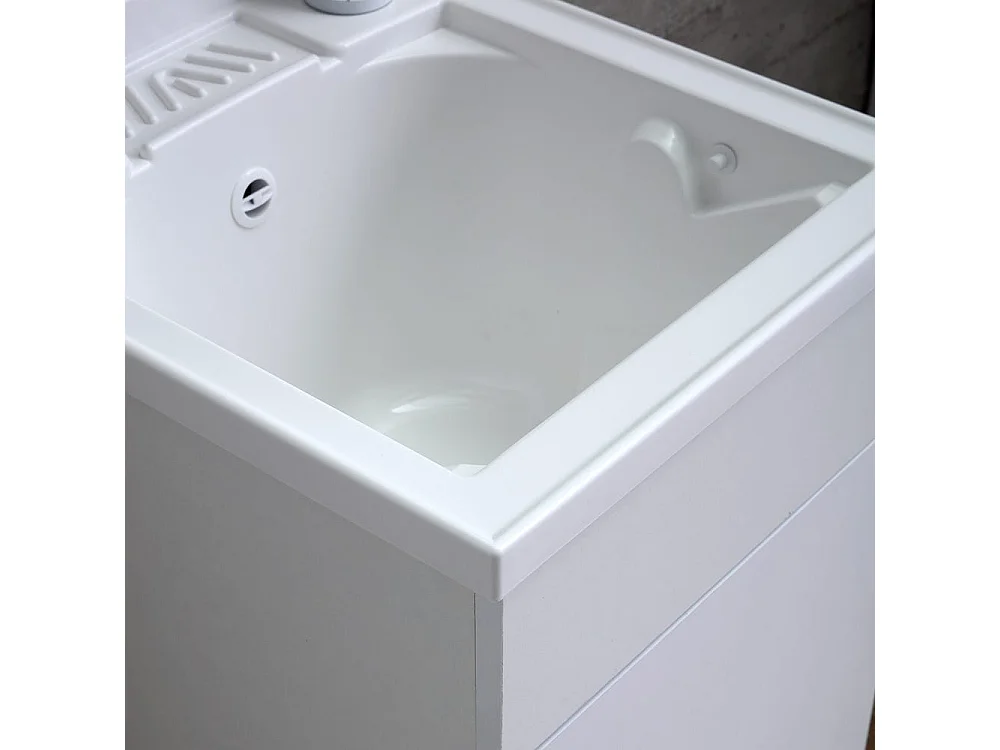 Lavoir Avec Meuble 45X50 Cm Blanc Avec Planche Incluse
