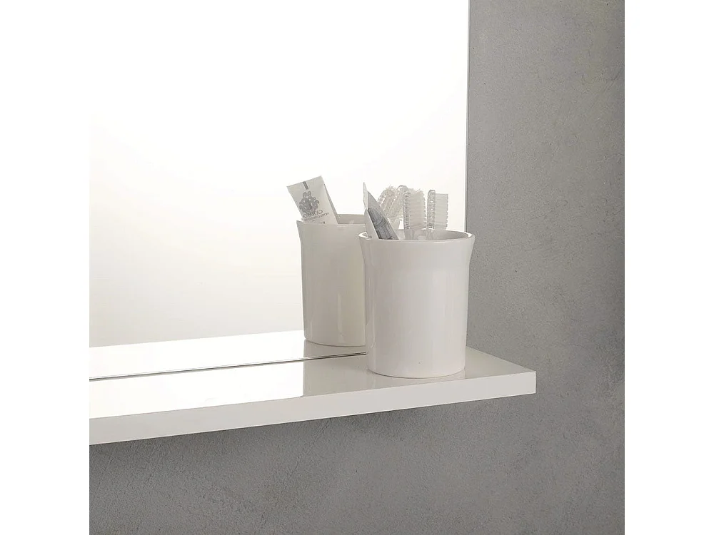 Meuble De Bain Sur Pieds Blanc 56 Cm Avec Lavabo Et Miroir | Simply