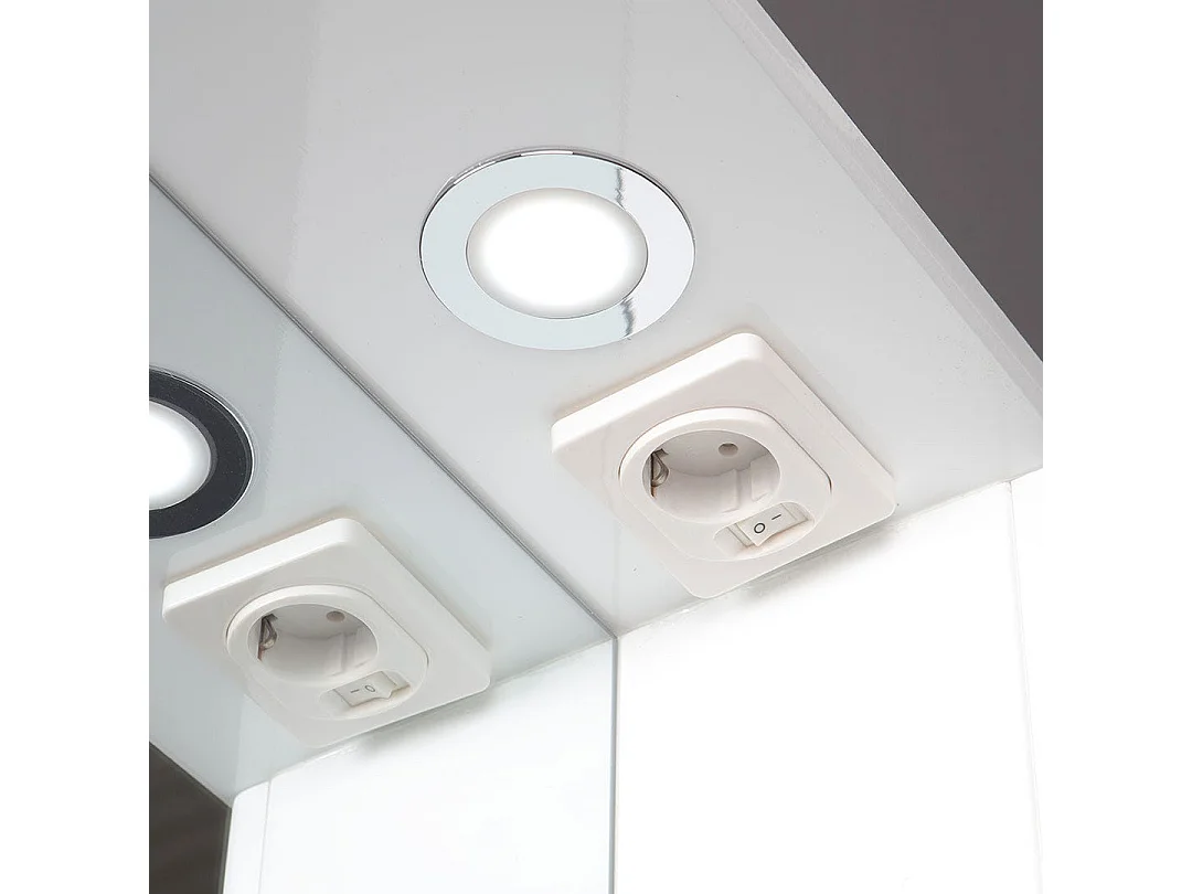 Meuble De Salle De Bains De 85 Cm À Poser Au Sol, Blanc Brillant | Smeraldo