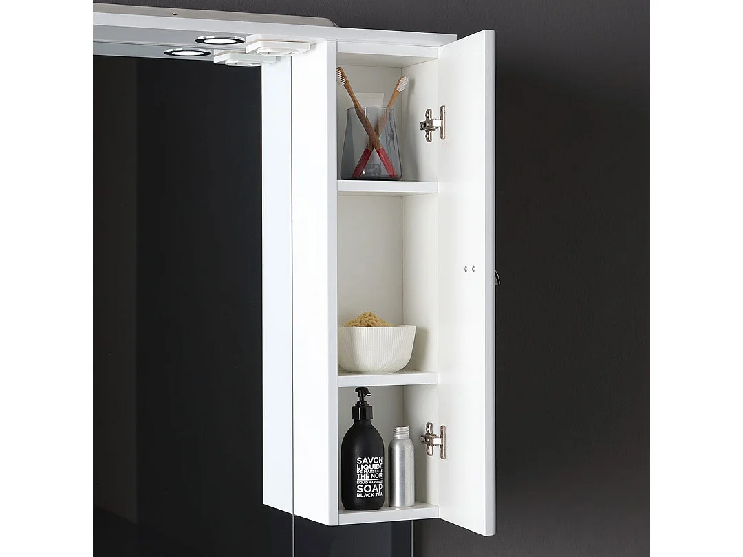 Meuble De Salle De Bains De 85 Cm À Poser Au Sol, Blanc Brillant | Smeraldo