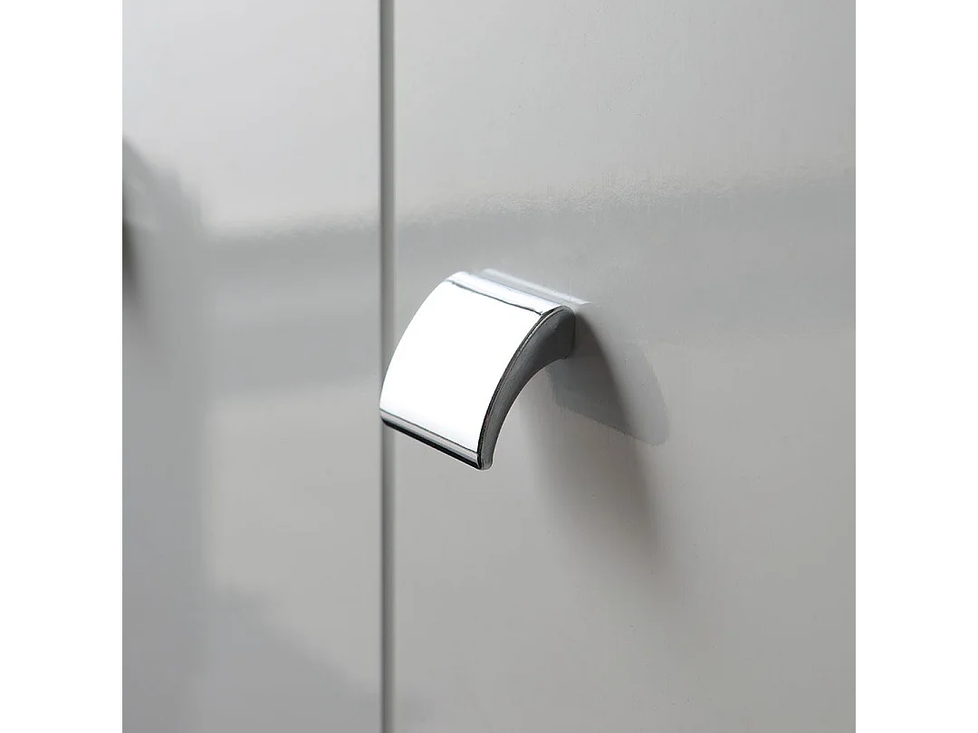 Meuble De Salle De Bains De 85 Cm À Poser Au Sol, Blanc Brillant | Smeraldo