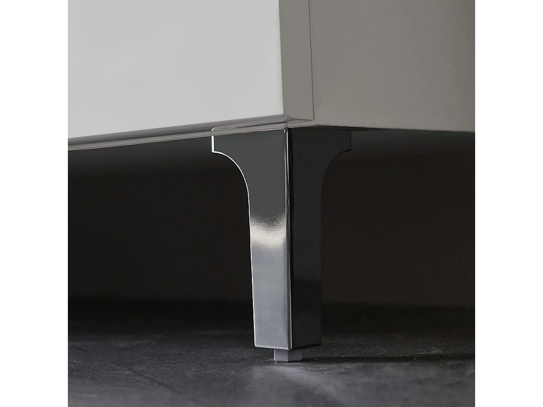 Meuble De Salle De Bains De 85 Cm À Poser Au Sol, Blanc Brillant | Smeraldo