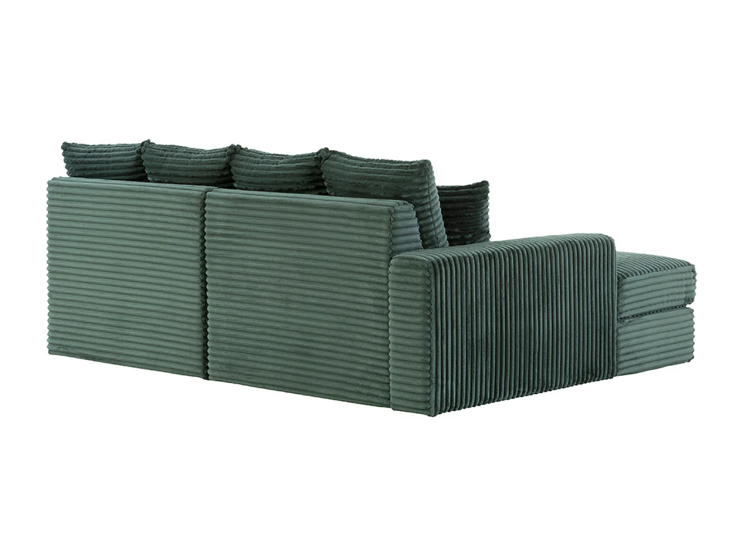 Canapé d'angle 2-3 places assise profonde en velours côtelé vert CARDIFF