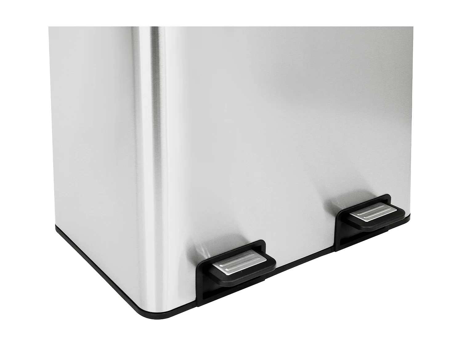 Système de tri des déchets TMH2X30, 2x30L, 2 compartiments, poubelle en acier inoxydable argenté