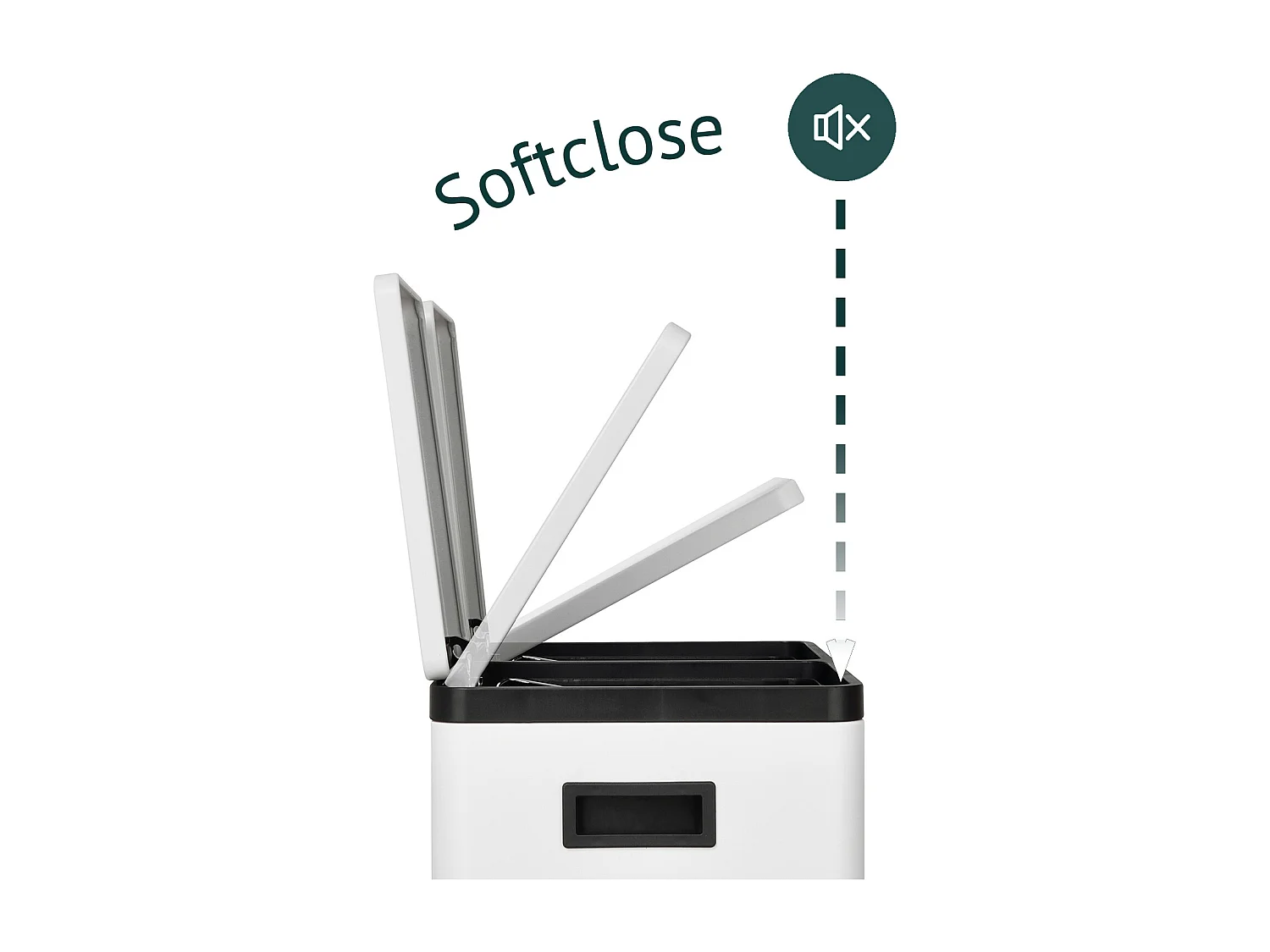 Système de tri des déchets TMH2X30, 2x30L, 2 compartiments, poubelle en acier thermolaqué blanc