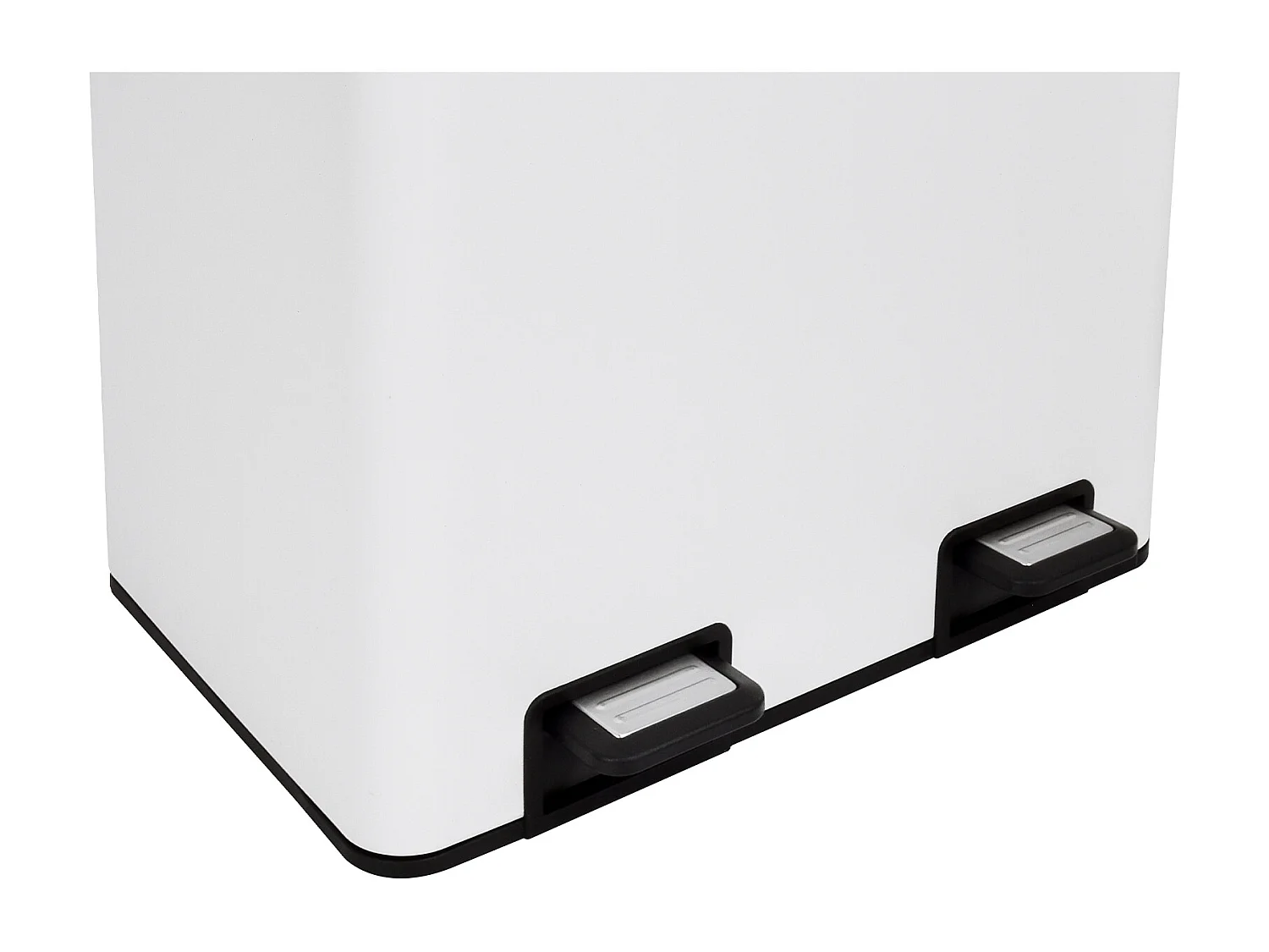 Système de tri des déchets TMH2X30, 2x30L, 2 compartiments, poubelle en acier thermolaqué blanc