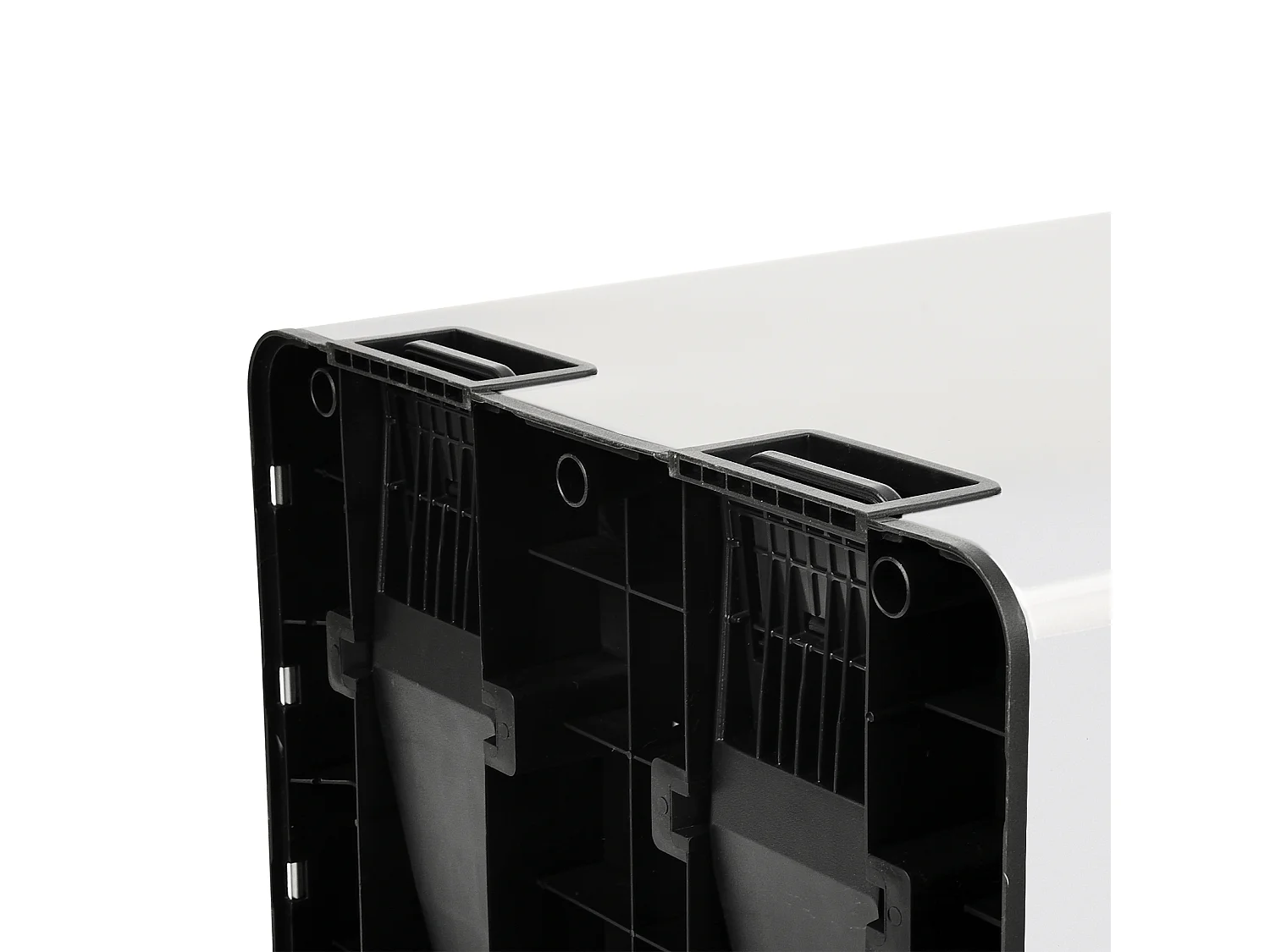 Système de tri des déchets TMH2X30, 2x30L, 2 compartiments, poubelle en acier thermolaqué blanc