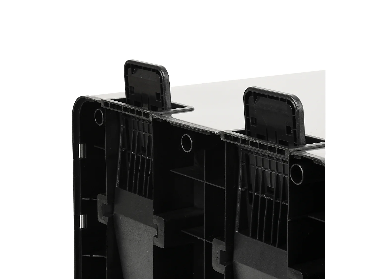 Système de tri des déchets TMH2X30, 2x30L, 2 compartiments, poubelle en acier thermolaqué blanc