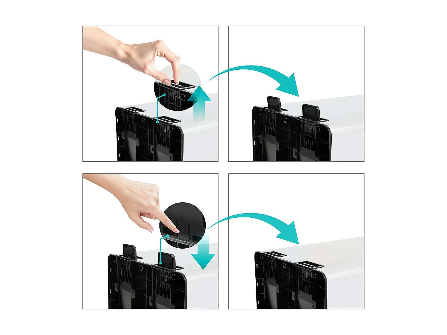 Système de tri des déchets TMH2X30, 2x30L, 2 compartiments, poubelle en acier thermolaqué blanc